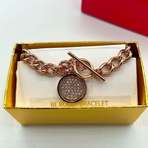 BRAND NEW CAROLEE BE BOLD ROSE GOLD FLOATING BRACELET D2 - Picture 1 of 4